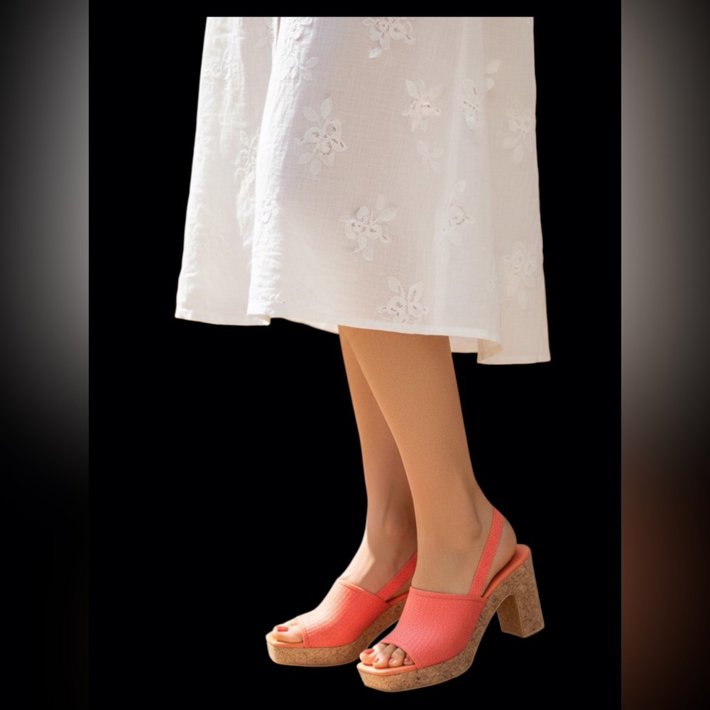 NIB...Baz Magnolia Coral Open-Toe Espadrilles